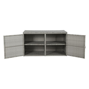 Wicker Outdoor Storage Cabinet Box with Shelf