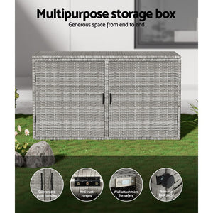 Wicker Outdoor Storage Cabinet Box with Shelf