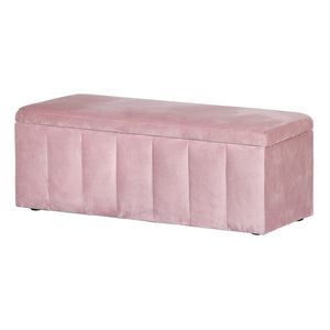 Storage Ottoman Blanket Box | Velvet | Chest | Toy Foot Stool | Couch | Bed | Pink
