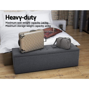 Grey Storage Ottoman / Indoor Storage Box