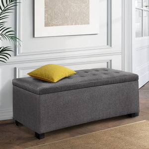Artiss Large Fabric Storage Ottoman - Grey - The Hippie House