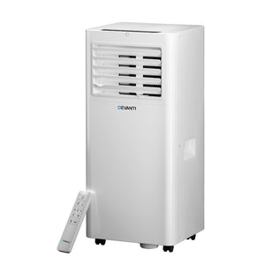 Devanti Portable Air Conditioner | 7000BTU Cooling, Mobile Fan Cooler, Dehumidifier