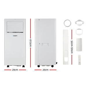 Devanti Portable Air Conditioner | 7000BTU Cooling, Mobile Fan Cooler, Dehumidifier