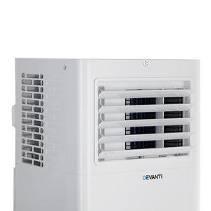 Devanti Portable Air Conditioner | 7000BTU Cooling, Mobile Fan Cooler, Dehumidifier