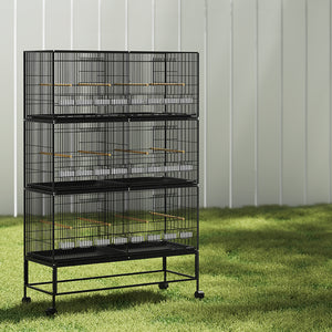 i.Pet 175cm Bird Cage Large Aviary | Galvanized Parrot Stand Alone with Wheels