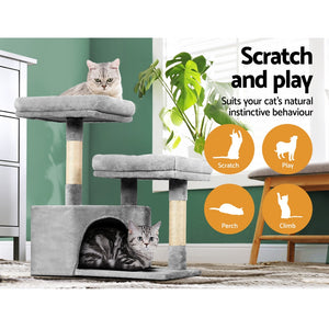 i.Pet Cat Tree Tower Scratching Post - Wood Condo House Bed Trees, 69cm