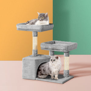 i.Pet Cat Tree Tower Scratching Post - Wood Condo House Bed Trees, 69cm