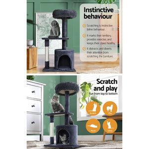 i.Pet Cat Tree Scratching Post Scratcher Tower Condo House Grey 94cm