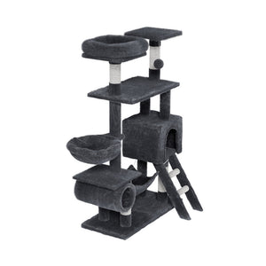 i.Pet 144cm Cat Tree Scratching Post | Tower Scratcher with Wood Condo Toys and Bed