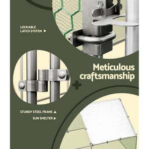 i.Pet Large Walk-In Chicken Coop | Rabbit Hutch with Cover | 8m x 3m x 2m