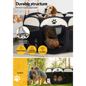 i.Pet Dog Playpen Enclosure Crate - 8 Panel Play Pen Tent Bag | Extra Extra Extra Large