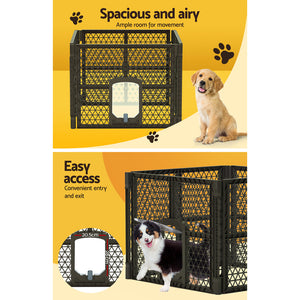 i.Pet Pet Dog Playpen Enclosure - 4 Panel Foldable Puppy Cage | Plastic Play Pen