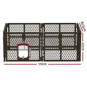 i.Pet Pet Dog Playpen Enclosure - 6 Panel Foldable Puppy Cage | Plastic Play Pen