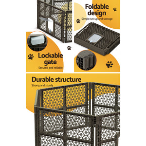 i.Pet Pet Dog Playpen Enclosure - 6 Panel Foldable Puppy Cage | Plastic Play Pen