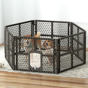 i.Pet Pet Dog Playpen Enclosure - 6 Panel Foldable Puppy Cage | Plastic Play Pen