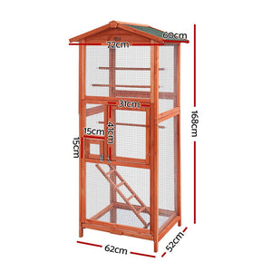 i.Pet Bird Cage Wooden Pet Cages Aviary Large Carrier Travel Canary Cockatoo Parrot XL