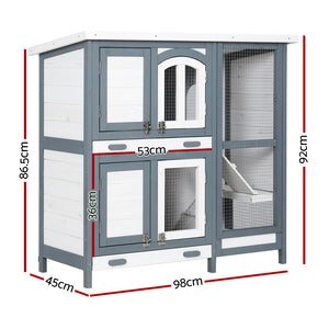 i.Pet Rabbit Hutch Large Chicken Coop Wooden House Run Cage | Pet Bunny Guinea Pig