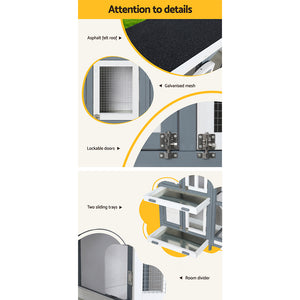 i.Pet Rabbit Hutch Large Chicken Coop Wooden House Run Cage | Pet Bunny Guinea Pig