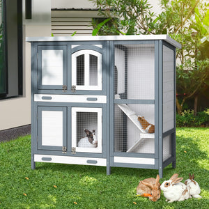 i.Pet Rabbit Hutch Large Chicken Coop Wooden House Run Cage | Pet Bunny Guinea Pig
