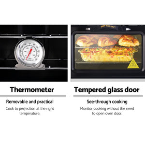 Devanti 3 Burner Portable Oven - Silver & Black