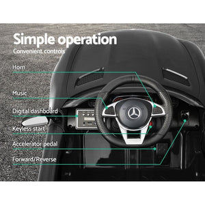 Kids Ride On Car MercedesBenz AMG GT R Electric Black - The Hippie House