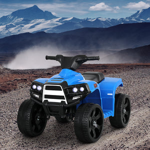 Kids Ride On ATV Quad Motorbike Car - 4 Wheeler Electric Toys | Battery Blue | Rigo