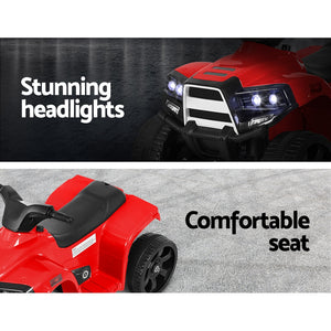 Kids Ride On ATV Quad Motorbike Car - 4 Wheeler Electric Toys | Battery Red | Rigo
