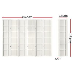 Room Divider Screen | Privacy | Wood Dividers | 6 Panel | Nova White