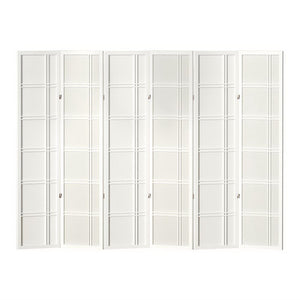 Room Divider Screen | Privacy | Wood Dividers | 6 Panel | Nova White