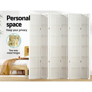 Room Divider Screen | Privacy | Wood Dividers | 6 Panel | Nova White