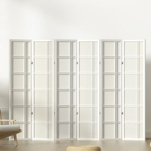 Room Divider Screen | Privacy | Wood Dividers | 6 Panel | Nova White