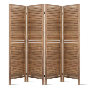 Foldable 4 Panel Brown Room Divider / Privacy Screen