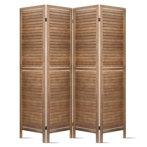 Foldable 4 Panel Brown Room Divider / Privacy Screen