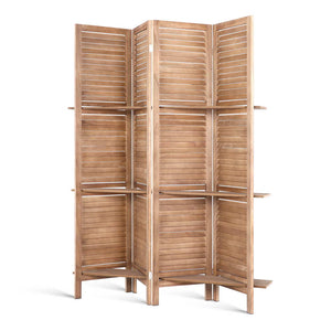 4 Panel Brown Room Divider / Privacy Screen (foldable)