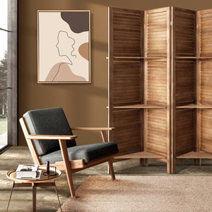 4 Panel Brown Room Divider / Privacy Screen (foldable)