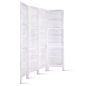 White 4 Panel Room Divider