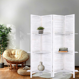 White 4 Panel Room Divider