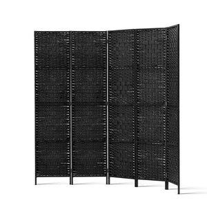 4 Panel Black Timber Room Divider / Screen Privacy