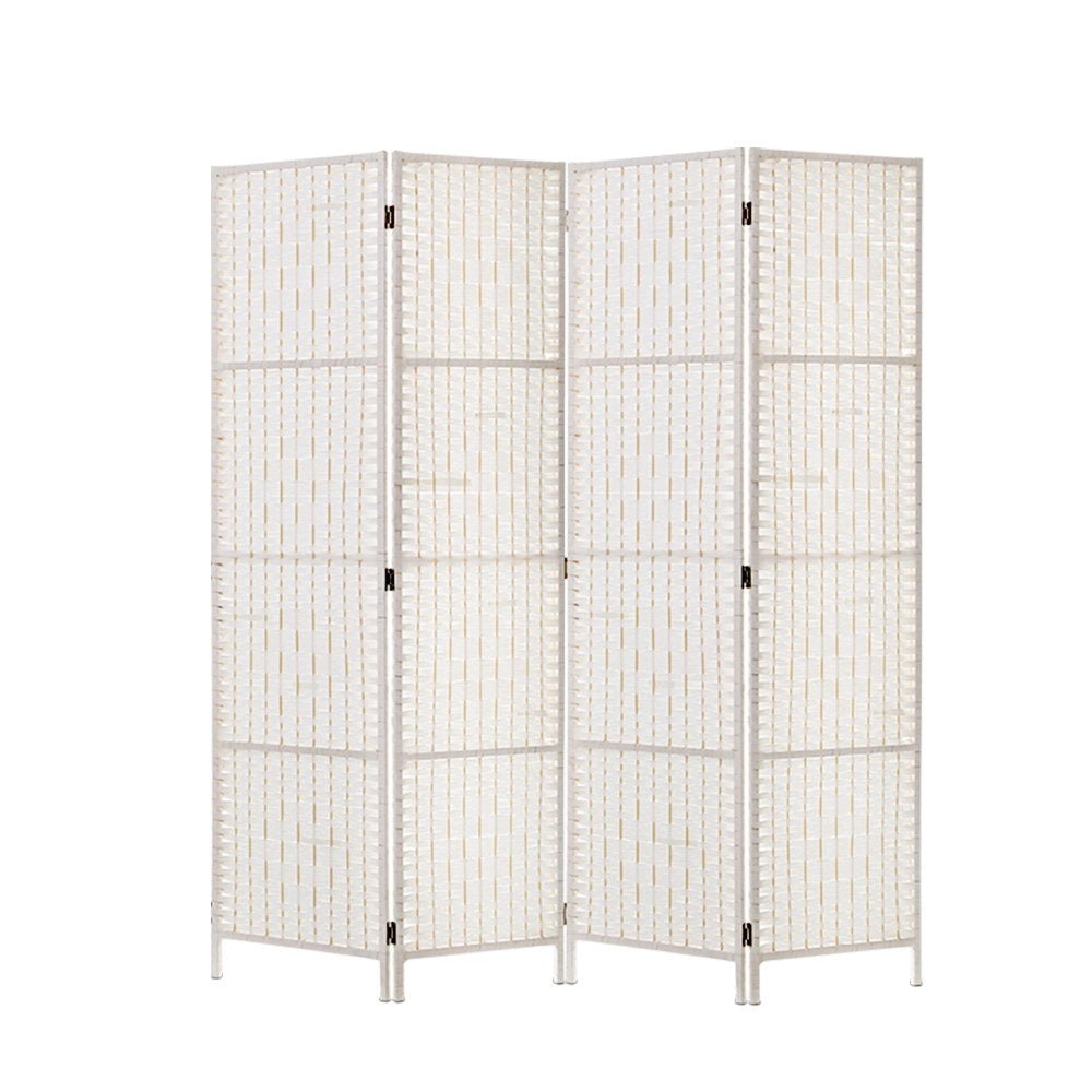 White Timber 4 Panel Room Divider / Screen Privacy