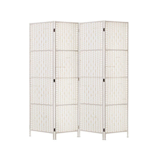 White Timber 4 Panel Room Divider / Screen Privacy