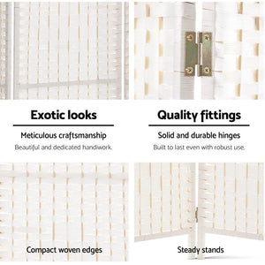 White Timber 4 Panel Room Divider / Screen Privacy