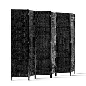 Black Timber 6 Panel Room Divider / Privacy Screen