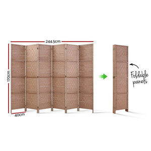 Foldable Timber 6 Panel Room Divider / Room Privacy Screen
