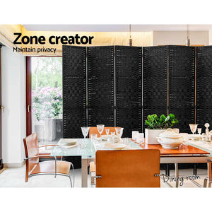 Large Black Foldable 8 Panel Room Divider / Privacy Screen