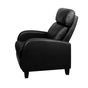 Black Leather Reclining Armchair