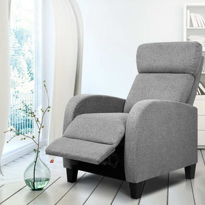 Grey Fabric Reclining Armchair