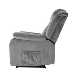 Artiss Electric Massage Recliner Chair | Heated Velvet Lounge Sofa, Grey