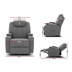 Heating Fabric Electric Recliner Massage Chair With Lift Motor
