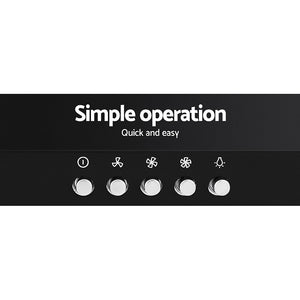 Devanti Pyramid Range Hood Rangehood 600mm 60cm Kitchen Canopy Black