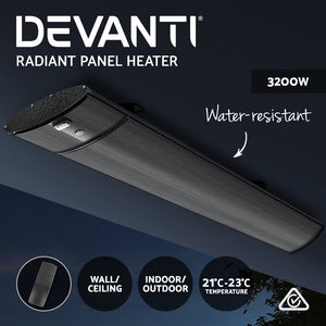 Electric Radiant Panel Strip Heater - 3200W